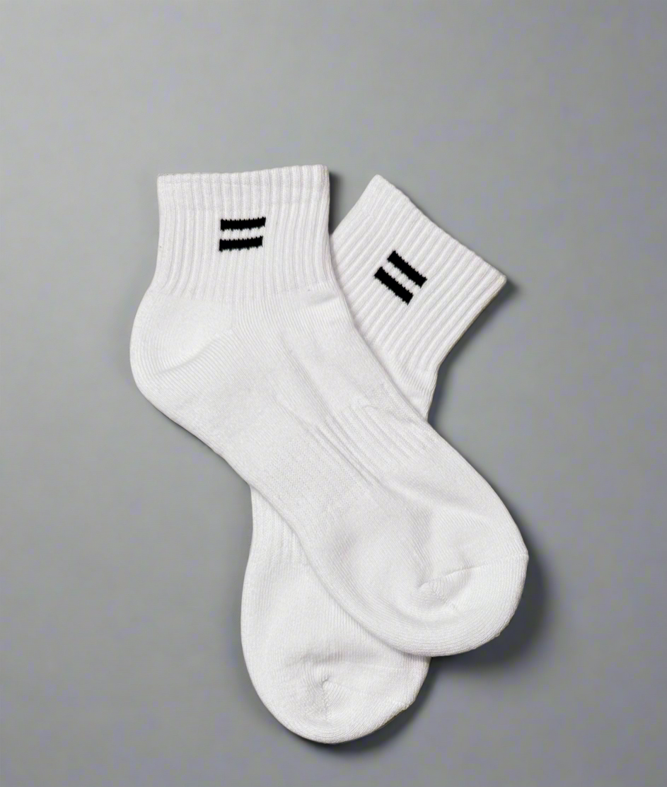 Ankle Socks - White with Black
