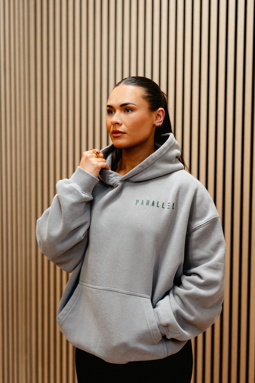 Stone Boxy Hoodie