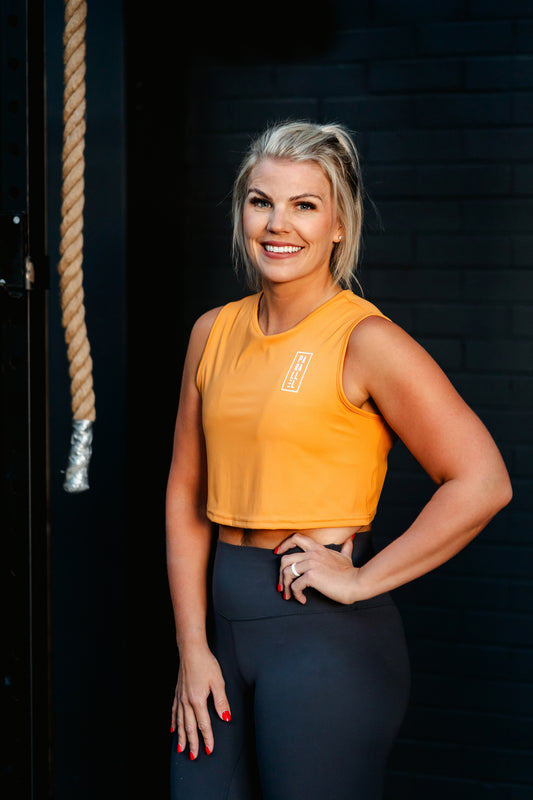 Ladies Orange Cropped Tank