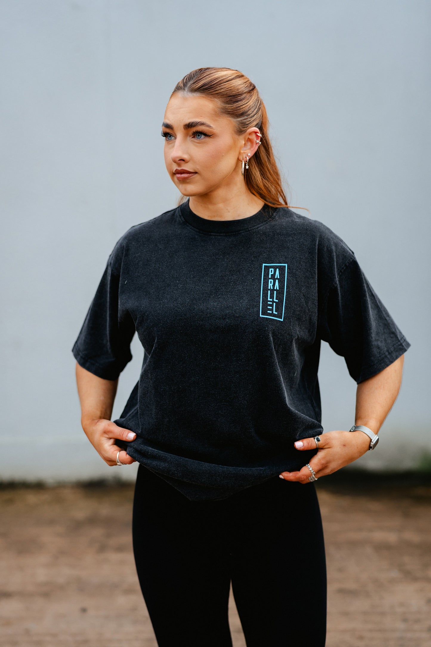 Black Oversized Acid Wash T-Shirt