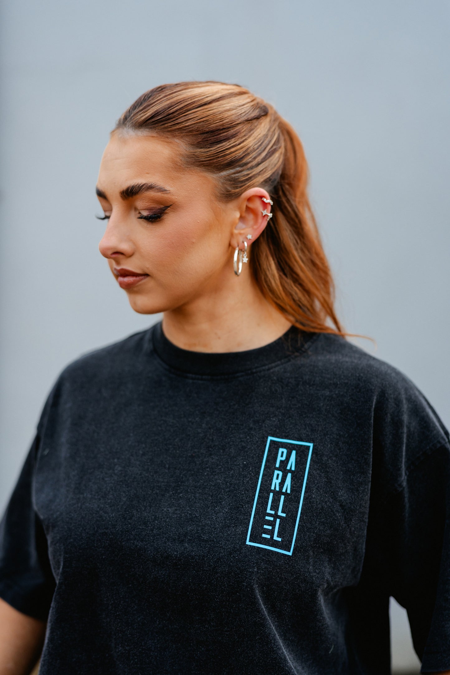 Black Oversized Acid Wash T-Shirt