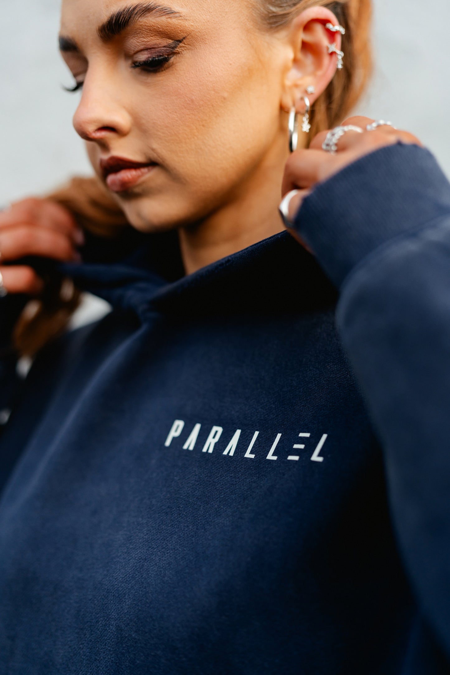 Navy Boxy Hoodie