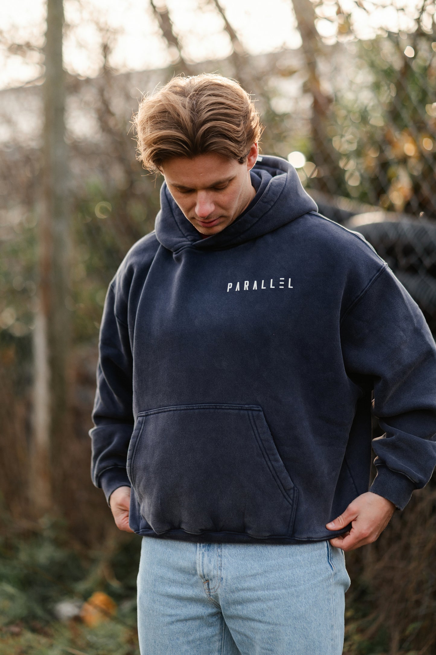 Navy Boxy Hoodie