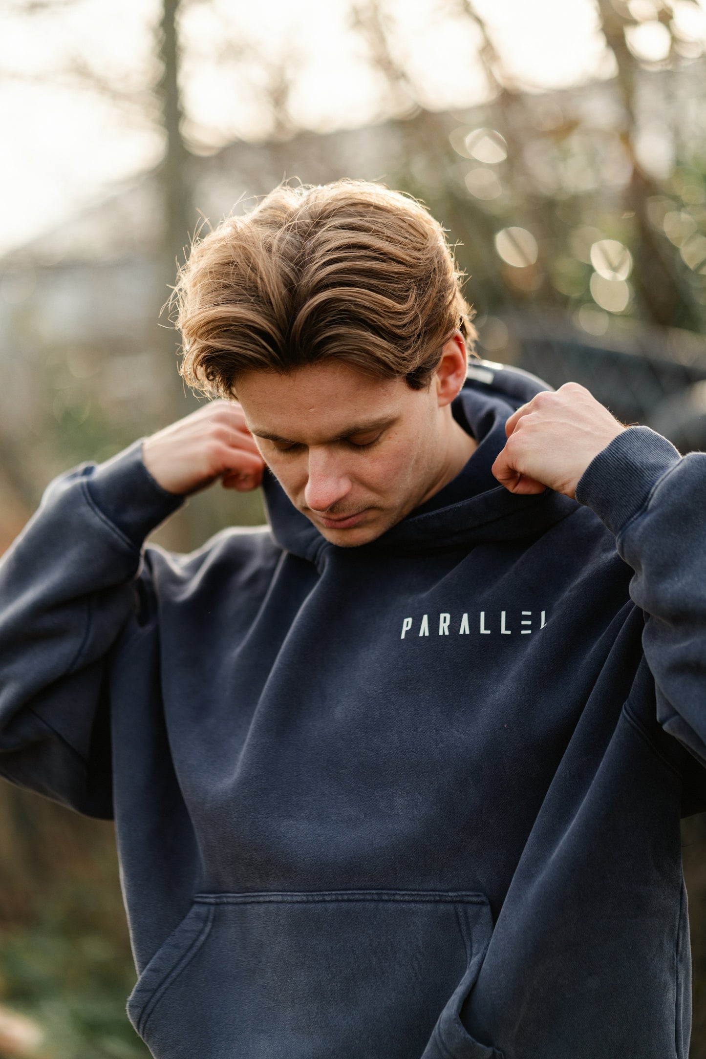 Navy Boxy Hoodie