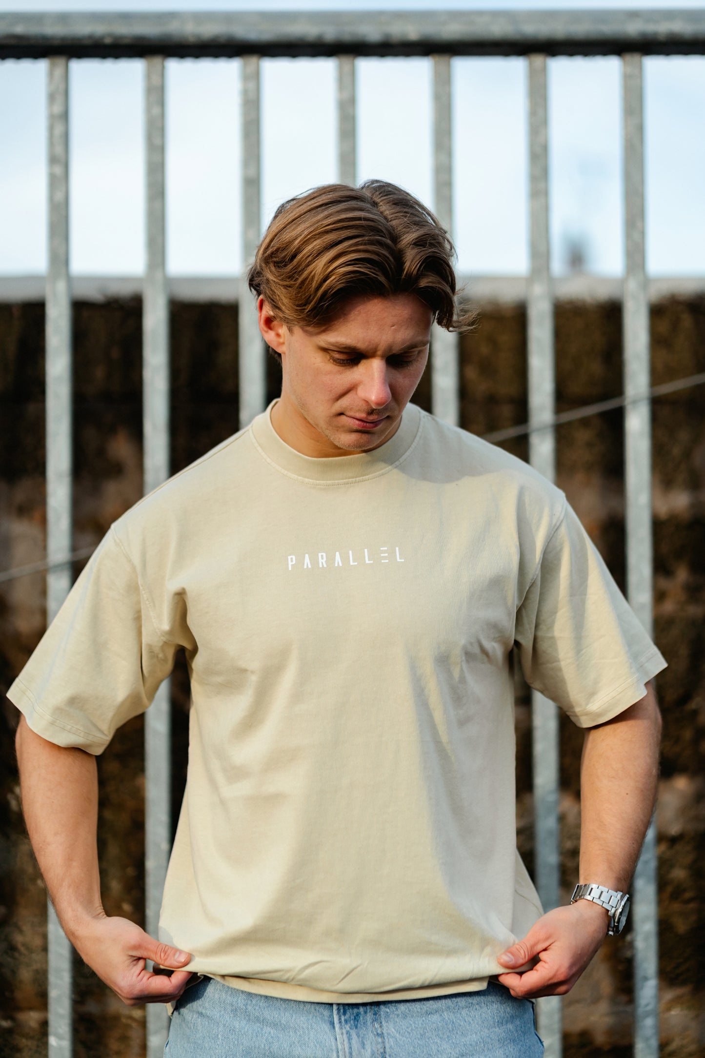 Off White Oversized Acid Wash T-Shirt