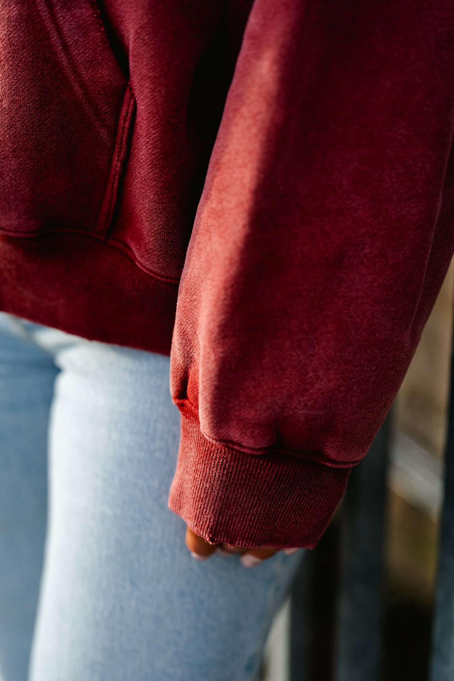 Burgundy Boxy Hoodie