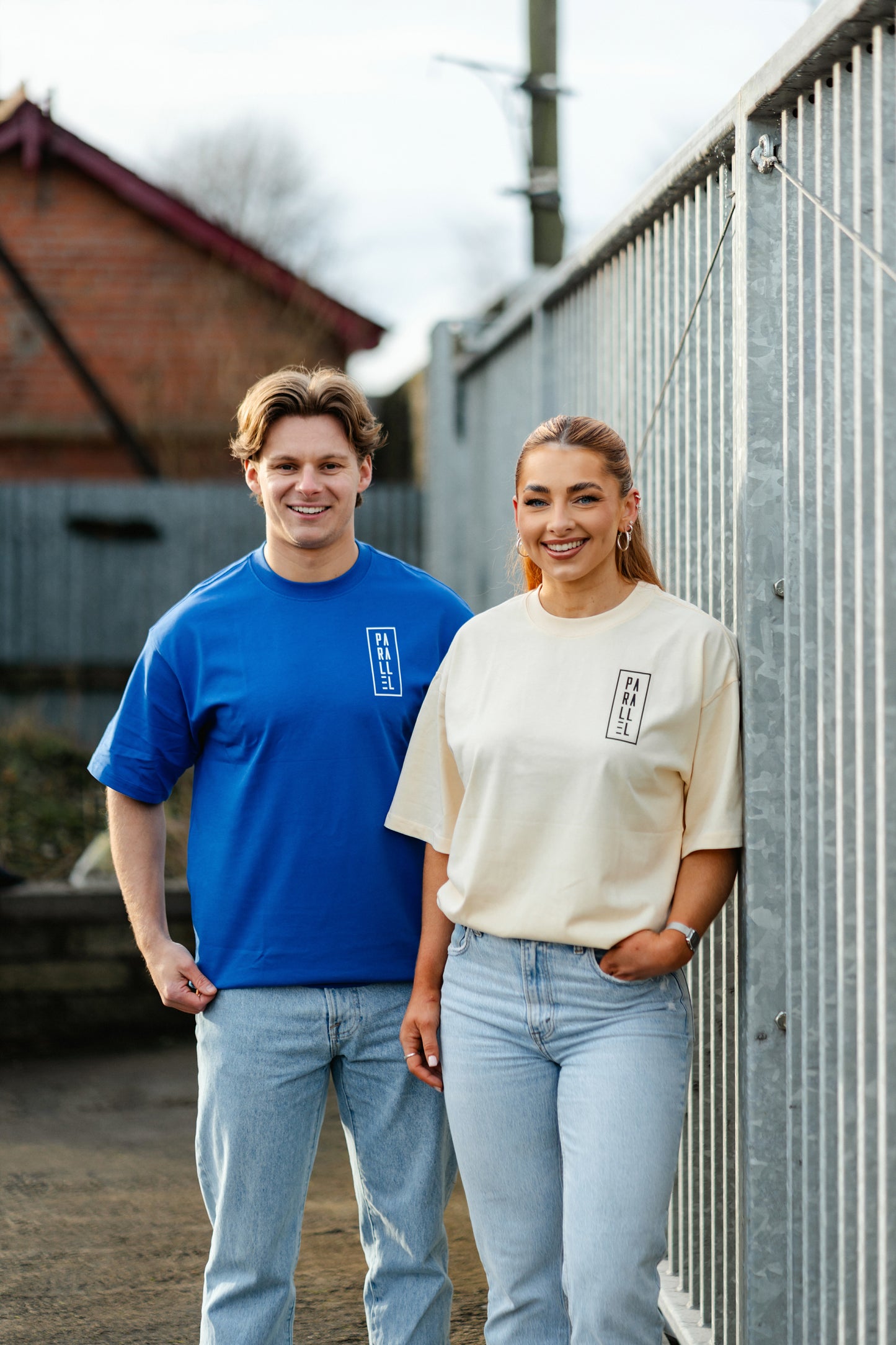 Beige Oversized Logo T-shirt