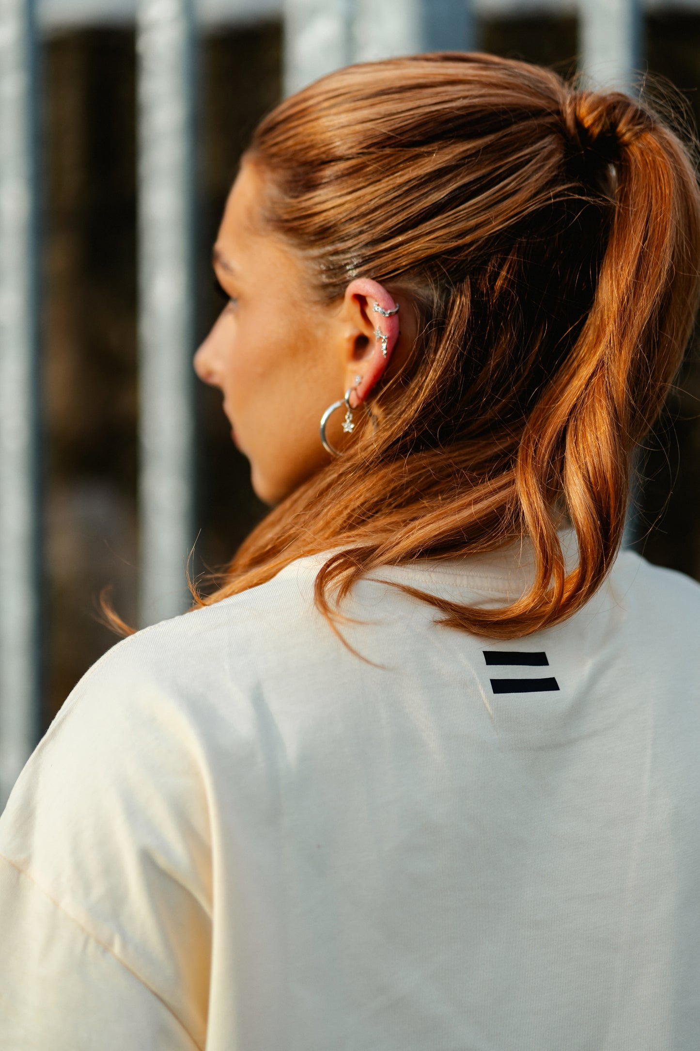 Beige Oversized Logo T-shirt